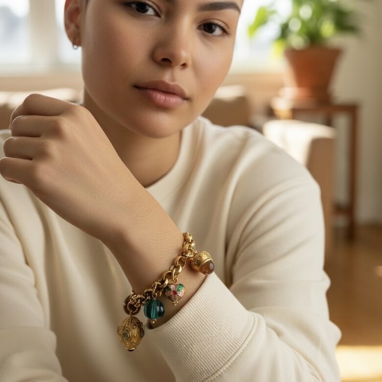 Rokassprādze ar piekariņiem 