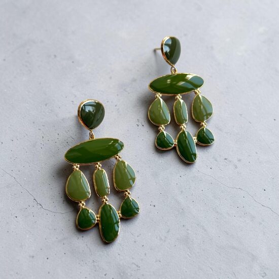 Jauns! Gari auskari Zaļš